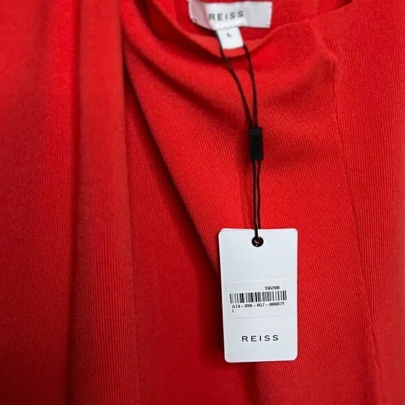 REISS Sawyer Red Dress Size L - Picture 7 of 8